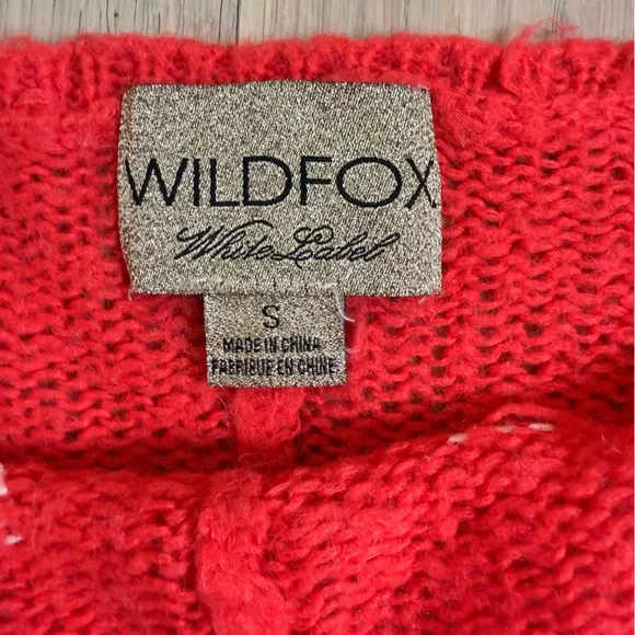 Wildfox Red Star Pattern Distressed Knit Sweater - Picture 2 of 4